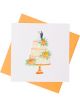 Boyle Quilled Greeting Card Bride & Groom Wedding Cake 15x15cm