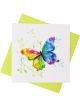 Boyle Quilled Greeting Card Multi-coloured Butterfly 15x15cm