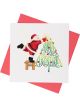 Boyle Quilled Greeting Card Santa & Christmas Tree 5x15cm