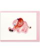 Boyle Quilled Mini Greeting Card Baby Elephant Pink 8.5x6.4cm