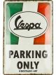 Nostalgic-Art Medium Sign Vespa Parking Only Italian 20x30x0.5cm