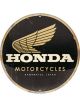 Nostalgic-Art Round Tin Sign Honda MC Motorcycles Gold 35x35x0.5cm