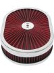 TFI Racing Oval Extraflow Chrome Edge Red Air Cleaner 12