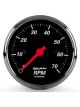 Auto Meter Designer Black Tachometer Black Bezel 3-1/8