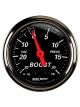 Auto Meter Designer Black Boost/Vacuum Gauge Black Bezel 2-1/16