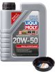 LIQUI MOLY MoS2 Leichtlauf 20W-50 1L + 6L Drip Tray