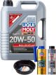 LIQUI MOLY MoS2 Leichtlauf 20W-50 5L Gold Service Kit + 6L Drip Tray