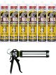 Soudal T-Rex Power Turbo Adhesive Sealant White 290ml 6 Pack + Gun Kit