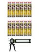 Soudal T-Rex Power Turbo Adhesive Sealant White 290ml 12 Pack + Gun Kit