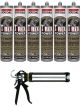 Soudal T-Rex Power Xtreme Adhesive Sealant Black 290ml 6 Pack + Gun Kit