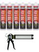 Soudal Multibond SMX25 Flex & Seal Sealant Black 290ml 6 Pack + Gun Kit