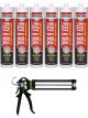 Soudal Multibond SMX25 Flex & Seal Sealant Concrete Grey 290ml 6 Pack + Gun Kit
