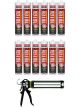 Soudal Multibond SMX25 Flex & Seal Sealant Black 290ml 12 Pack + Gun Kit