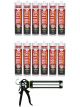 Soudal Multibond SMX25 Flex & Seal Sealant White 290ml 12 Pack + Gun Kit