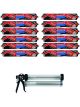 Soudal Multibond SMX35 Seal & Stretch Sealant Concrete Grey 600ml 12 Pack + Gun Kit