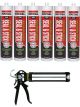 Soudal Multibond SMX50 Seal & Stick Polymer Sealant Black 290ml 6 Pack + Gun Kit