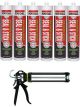 Soudal Multibond SMX50 Seal & Stick Polymer Sealant Concrete Grey 290ml 6 Pack + Gun Kit