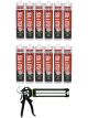 Soudal Multibond SMX50 Seal & Stick Polymer Sealant Black 290ml 12 Pack + Gun Kit