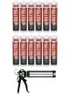 Soudal Multibond SMX50 Seal & Stick Polymer Sealant Concrete Grey 290ml 12 Pack + Gun Kit
