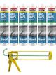 Soudal Pro Gaps Exterior Filler White 300ml 6 Pack + Gun Kit