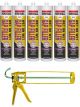 Soudal Wet On Wet Express Gap Filler White Sealant 300ml 6 Pack + Gun Kit