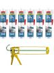 Soudal Wet On Wet Express Gap Filler White Sealant 300ml 6 Pack + Gun Kit