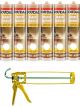 Soudal Timber & Parquet High Quality Sealant Medium Oak 290ml 6 Pack + Gun Kit