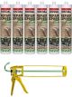 Soudal Repair Express Acrylic Polymer Based Cement Beige 290ml 6 Pack + Gun Kit