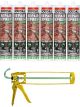 Soudal Repair Express Acrylic Polymer Based Cement Grey 290ml 6 Pack + Gun Kit