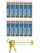 Soudal Butyrub Mastic Polybutene Sealant White 300ml 12 Pack + Gun Kit