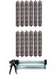Soudal Firecryl Fire Resistant Plasto Elastic Sealant Grey 600ml 12 Pack + Gun Kit