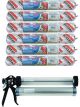 Soudal SMX 30 Plus 2 in 1 Polymer Elastic Adhesive Solvent Free Brown 600ml 6 Pack + Gun Kit