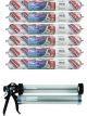 Soudal SMX 20 Plus Hybrid Polymer Flooring Adhesive Light Brown 600ml 6 Pack + Gun Kit
