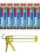 Soudal Purocol Express PU Construction Adhesive Translucent 310ml 6 Pack + Gun Kit