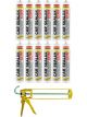 Soudal Single Component Car Sealer Gun Sprayable Grey 310ml 12 Pack + Gun Kit