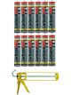 Soudal Carbond 955 DG Windscreen Adhesive Sealant Black 310ml 12 Pack + Gun Kit