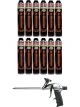 Soudal Soudafoam Fire Retardant PU Foam Hi Yield Gun Screw Top Pink 750ml 12 Pack + Gun Kit