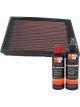 K&N Air Filter 33-2098 + Recharge Kit