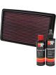 K&N Air Filter 33-2232 + Recharge Kit