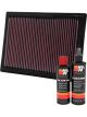 K&N Air Filter 33-2287 + Recharge Kit