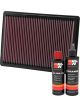 K&N Air Filter 33-2295 + Recharge Kit