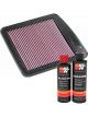 K&N Air Filter 33-2327 + Recharge Kit