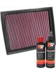 K&N Air Filter 33-2333 + Recharge Kit