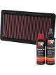 K&N Air Filter 33-2343 + Recharge Kit