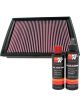 K&N Air Filter 33-2363 + Recharge Kit