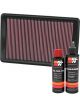 K&N Air Filter 33-2369 + Recharge Kit