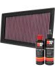 K&N Air Filter 33-2376 + Recharge Kit