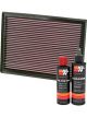 K&N Air Filter 33-2391 + Recharge Kit