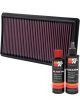 K&N Air Filter 33-2395 + Recharge Kit
