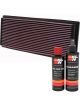 K&N Air Filter 33-2573 + Recharge Kit